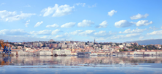 The Trieste City over a Adriatic sea.  - obrazy, fototapety, plakaty