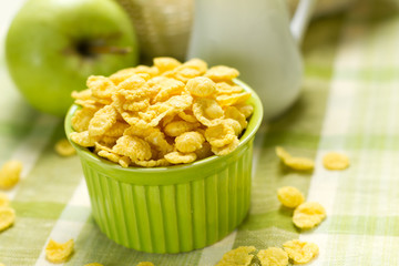 Breakfast. Cornflakes with milk.