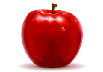 red apple isolated on white