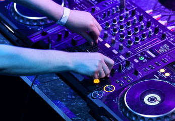Dj playing the track