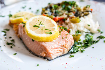 grilled salmon and lemon