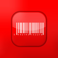 Vector red bar code icon. Eps10. Easy to edit