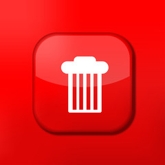 Vector red bin icon. Eps10. Easy to edit