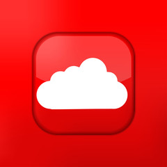 Vector red cloud icon. Eps10. Easy to edit