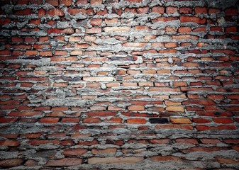 Brick wall texture, empty interior
