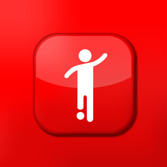 Vector red footballer icon. Eps10. Easy to edit