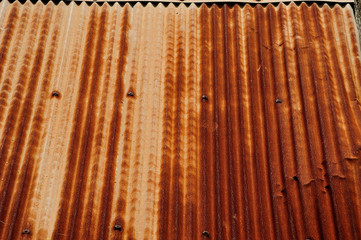 A rusty corrugated iron metal texture.