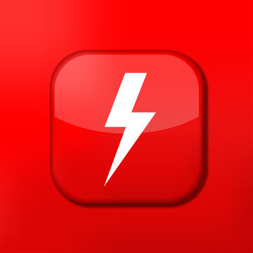 Vector red  lightning icon. Eps10. Easy to edit