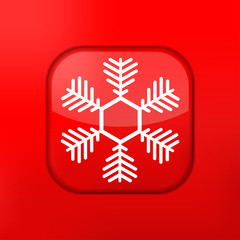 Vector red Snowflake icon. Eps10. Easy to edit