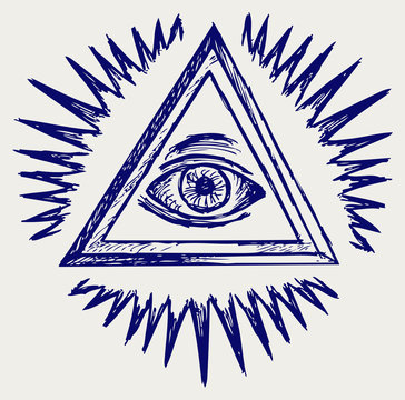 All seeing eye. Doodle style