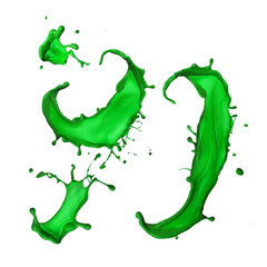 Green Liquid alphabet special symbols