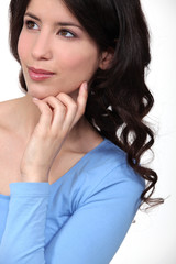 Portrait of a pensive woman