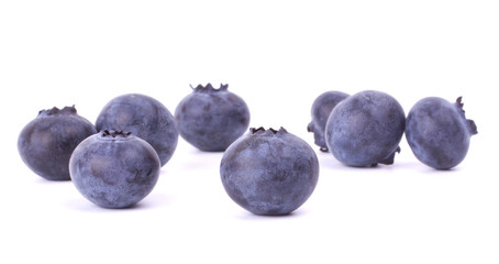 Blueberries closeup on white background
