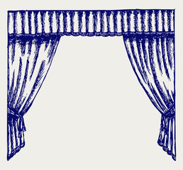 Theater curtain. Sketch