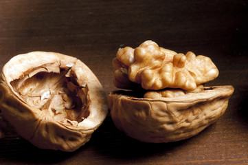 walnuts with leafs