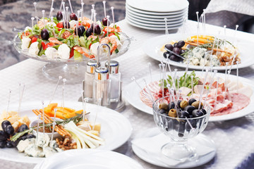 catering food on table