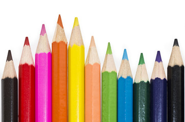 並べた色鉛筆