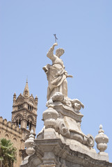 Fototapeta na wymiar Statue of Santa Rosalia, Cathedral of Palermo