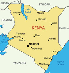 Republic of Kenya - vector map - 45660372