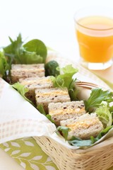 Boiled egg sandwich on multigrain bread