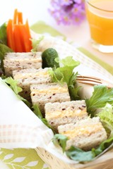 Boiled egg sandwich on multigrain bread