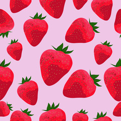 seamless pattern with strawberries