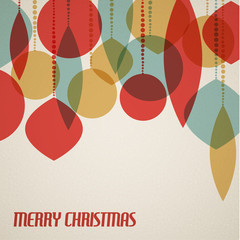 Retro Christmas card with christmas decorations