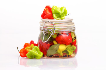 Fresh and canned mini hot peppers