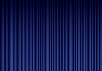 Closed blue theater silk curtain background with wave, EPS10