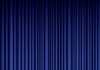 Closed blue theater silk curtain background with wave, EPS10