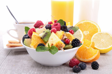 healthy breakfast with fruits