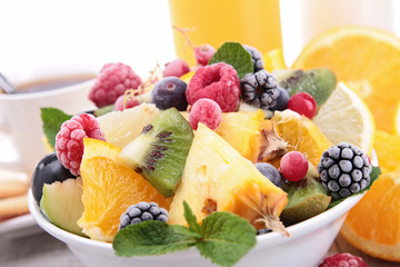 healthy breakfast with fruits