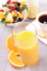 orange juice and fruits