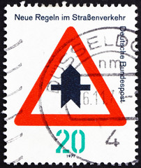 Postage stamp Germany 1971 Proceed with Caution