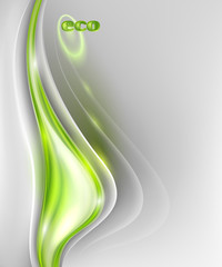 Abstract gray background with green element