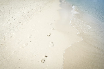 footprints in sand boracay beach philippines