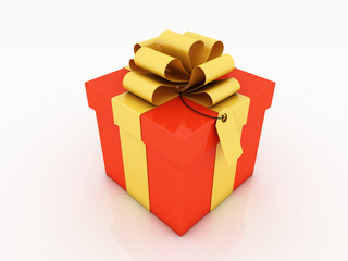 gift box over white background 3d illustration