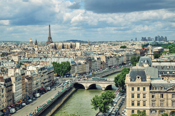 Obrazy na Szkle  Widok na Paryż z Notre Dame.
