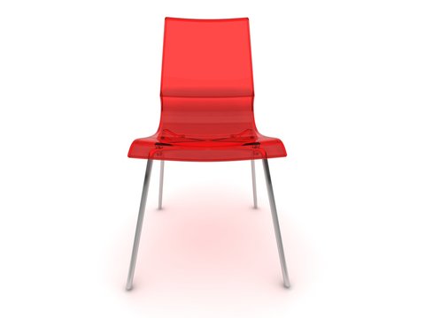 Stuhl in rot front