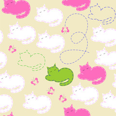 cute babies seamless pattern with Color hares.