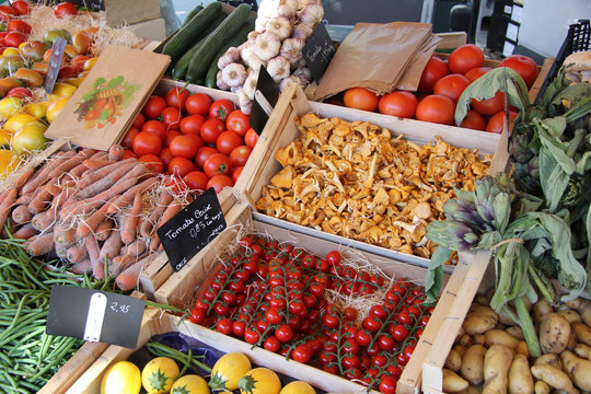 Vegetables at a market stall