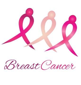 Breast cancer logo awareness ribbons symbol vector