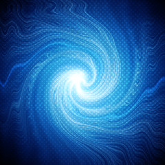 Abstract blue spiral over dark background