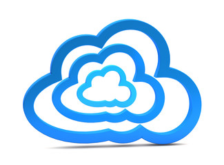 3d cloud computing icon on a white background