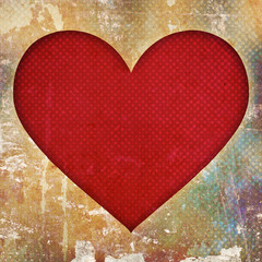 red heart on grunge background