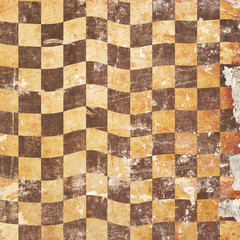 Grungy chessboard background with stains