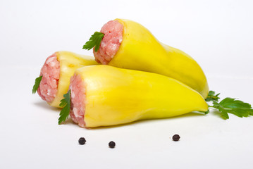 Tree raw stuffed peppers