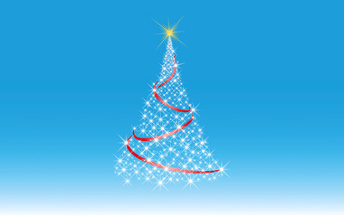weihnachtsbaum mit rotem band