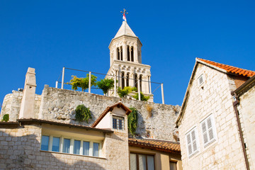 Bell tower of the Saint Domnius Cathedral in Split, Croatia