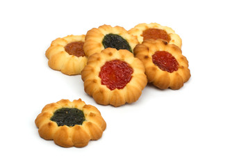 Sweet cookies on white